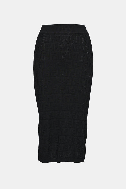 Fendi Knit Monogram Midi Skirt