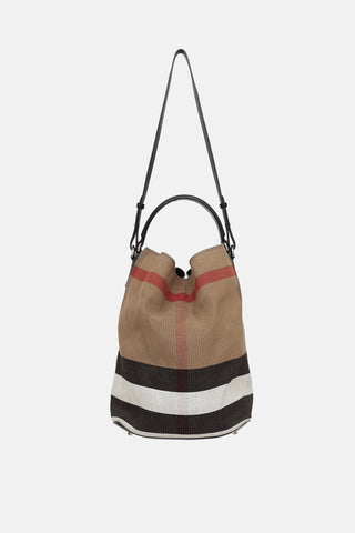 Burberry Medium Mega Check Ashby Bucket Bag