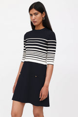 Valentino Striped Half Sleeve Dress