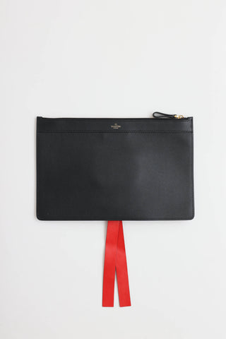 Valentino V-Ring leather Pouch