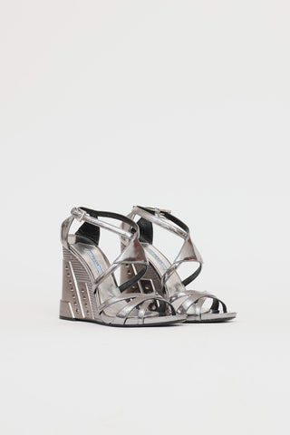Prada FW 2014 Capretto Lamina Wedge