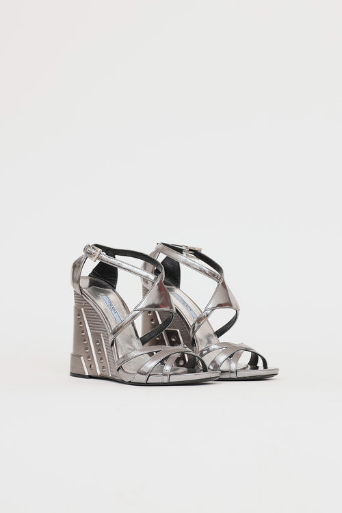 Prada FW 2014 Capretto Lamina Wedge