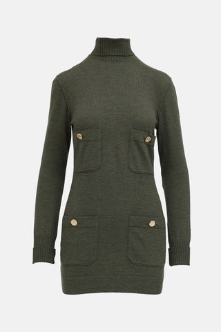 Chanel C. 1990s Turtleneck Sweater Dress
