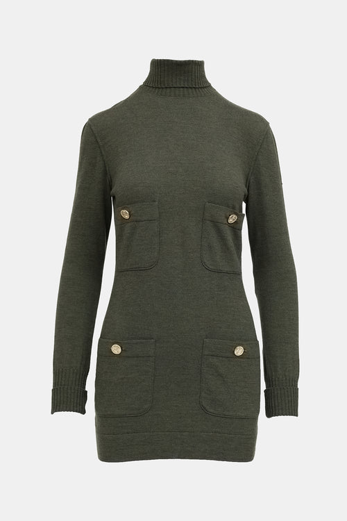 Chanel C. 1990s Turtleneck Sweater Dress