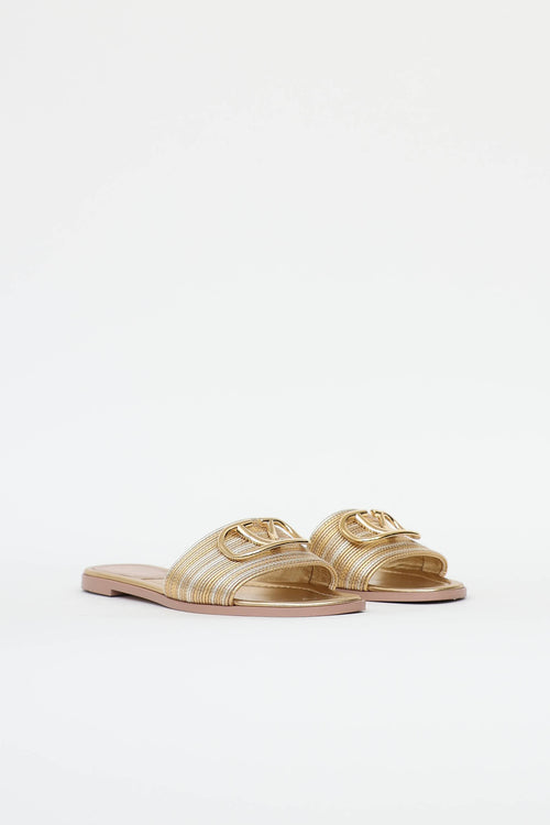 Valentino Metallic VLogo Slide