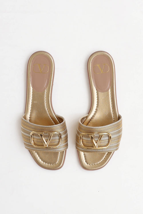 Valentino Metallic VLogo Slide