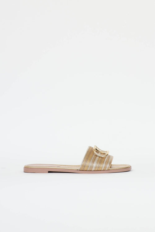 Valentino Metallic VLogo Slide