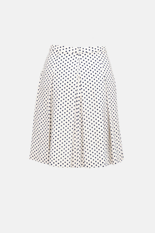 St. John Polka Dot Pleated Skirt