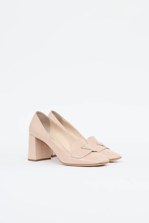 Prada Patent Block Heel Pump