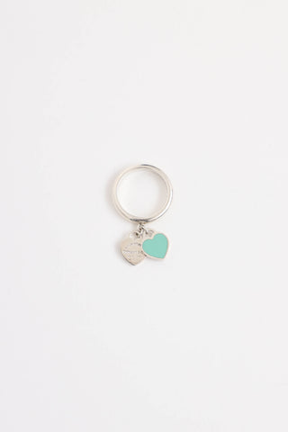 Tiffany & Co. Sterling Silver Enamel Return Heart Tag Ring