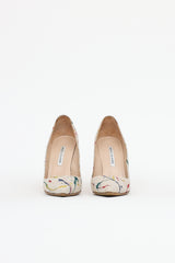 Manolo Blahnik Linen BB Paint Pump