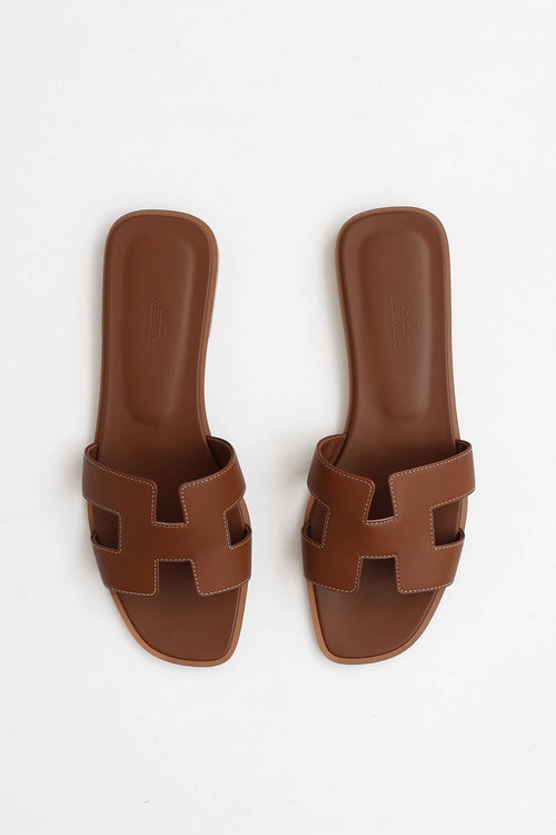 Hermès 2021 Box Leather Oran Sandal