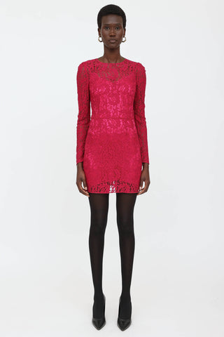 Dolce & Gabbana C. 1990's Lace Floral Dress