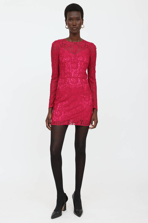 Dolce & Gabbana C. 1990's Lace Floral Dress