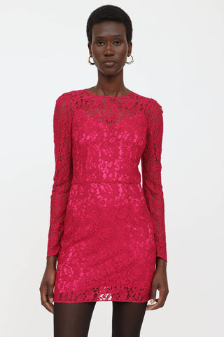 Dolce & Gabbana C. 1990's Lace Floral Dress