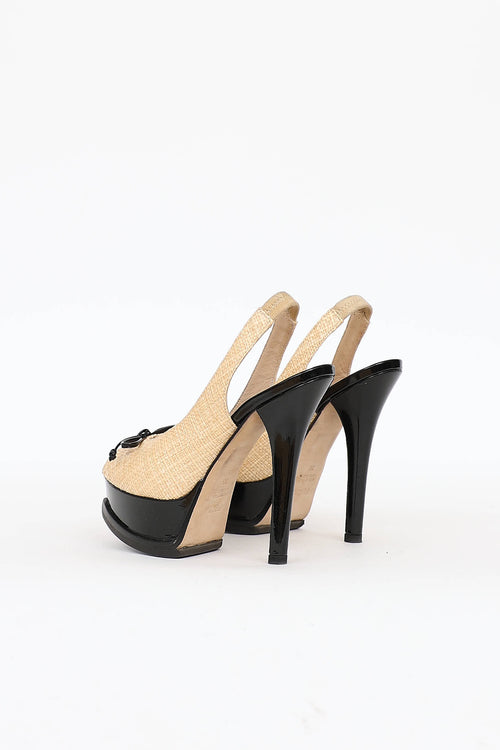 Fendi Straw Slingback Heel