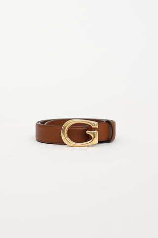 Gucci Leather G Buckle Belt