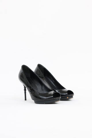 Gucci Patent Bamboo Pump