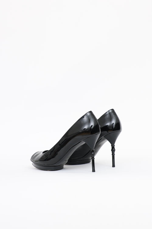 Gucci Patent Bamboo Pump