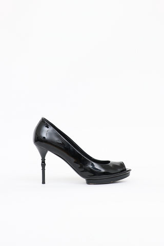 Gucci Patent Bamboo Pump