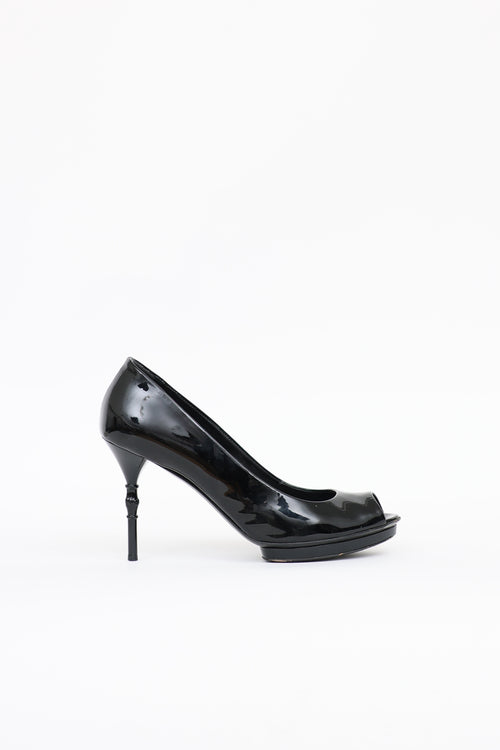 Gucci Patent Bamboo Pump