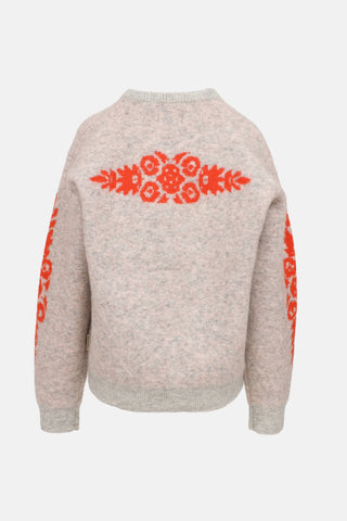 Stussy Floral Motif Knit Sweater