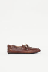 Miu Miu Unlined Bleached Leather Boat Shoe