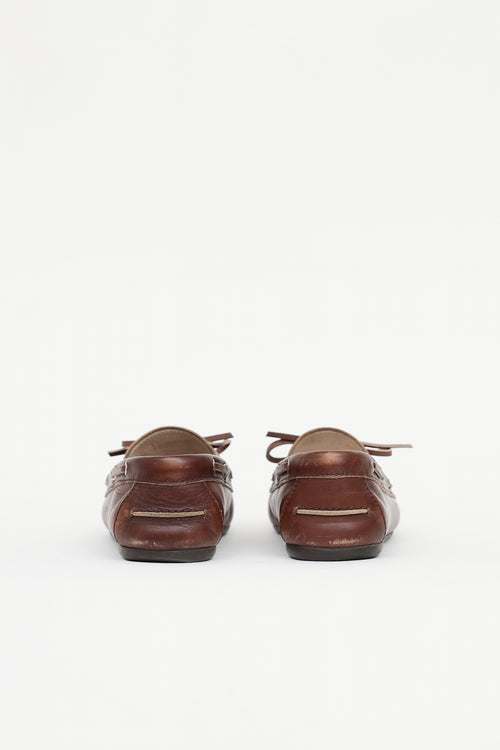 Miu Miu Unlined Bleached Leather Boat Shoe