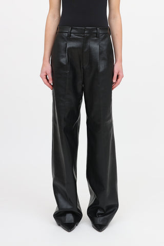 Faux Leather Wide Leg