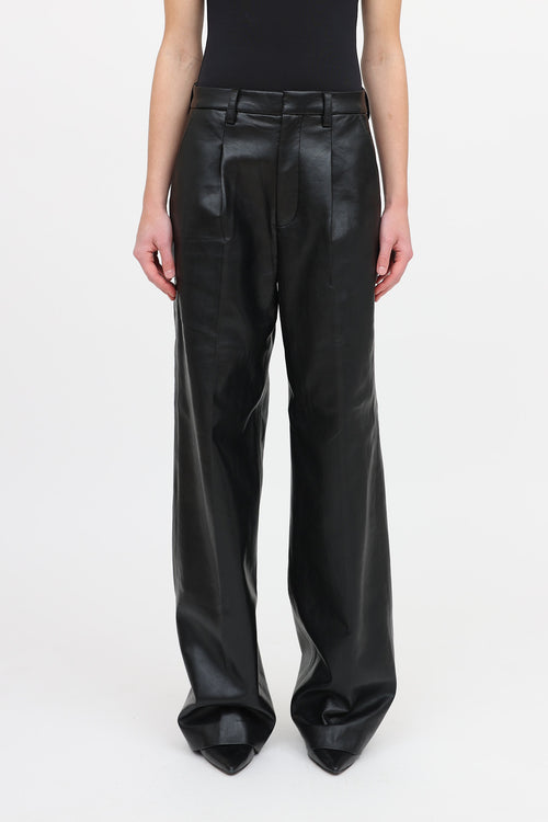 Faux Leather Wide Leg