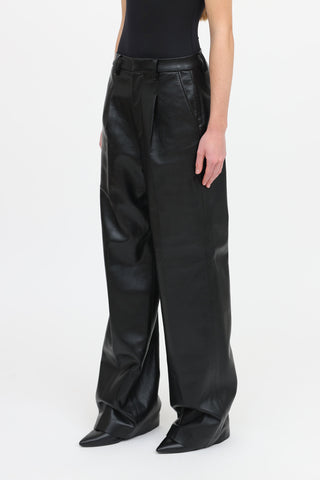 Faux Leather Wide Leg