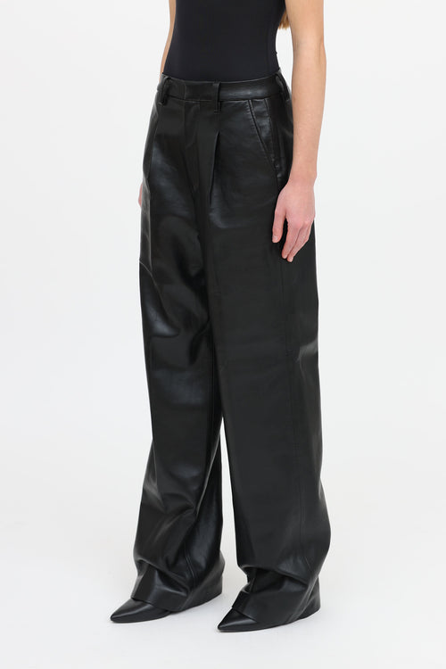 Faux Leather Wide Leg