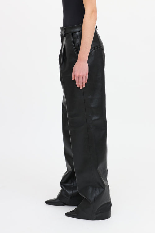 Faux Leather Wide Leg