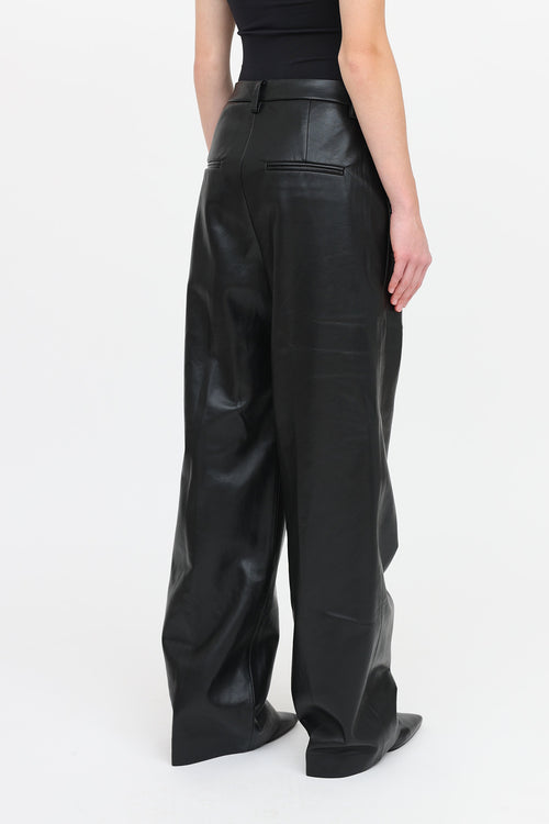 Faux Leather Wide Leg