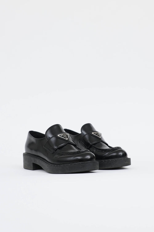 Prada Leather Logo Loafer
