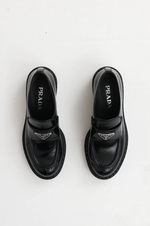 Prada Leather Logo Loafer