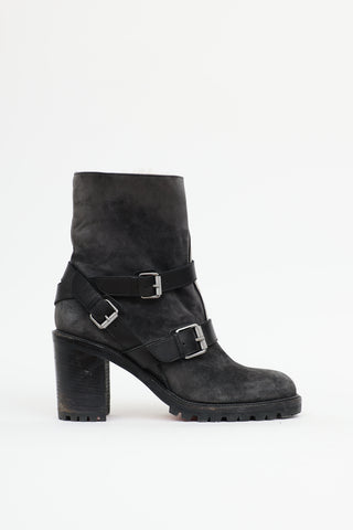 Christian Louboutin Suede Viyonce Moto Boot