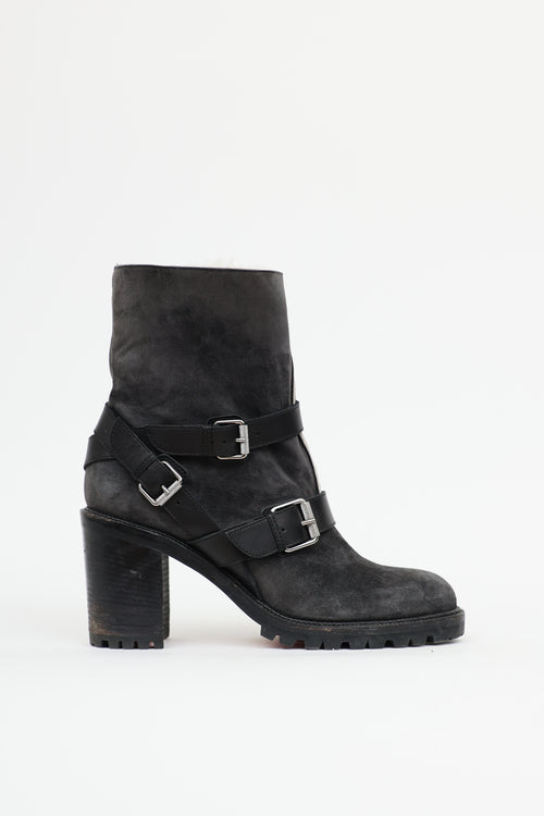 Christian Louboutin Suede Viyonce Moto Boot