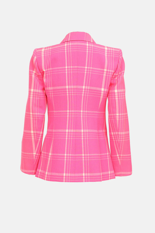 Fendi Plaid Double Breasted Blazer