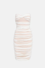 Norma Kamali Mesh Ruched Walter Dress