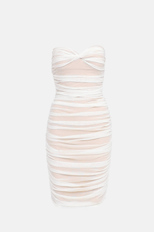 Norma Kamali Mesh Ruched Walter Dress