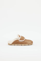 Prada Shearling Logo Mule