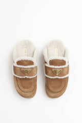 Prada Shearling Logo Mule