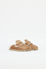 Prada Shearling Logo Mule