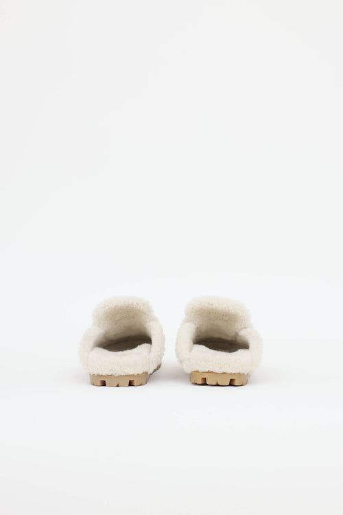 Prada Shearling Logo Mule