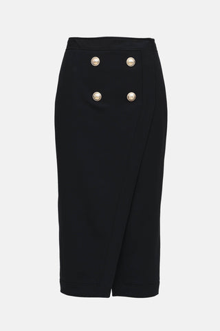 Balmain Button Detail Pencil Skirt