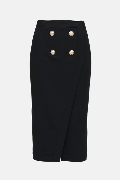 Balmain Button Detail Pencil Skirt