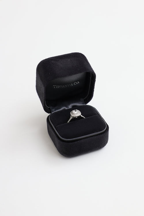 Tiffany & Co. Platinum Soleste Diamond Double Halo Ring