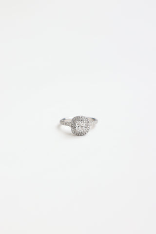Tiffany & Co. Platinum Soleste Diamond Double Halo Ring