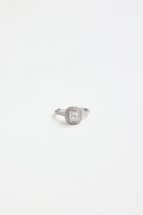 Tiffany & Co. Platinum Soleste Diamond Double Halo Ring